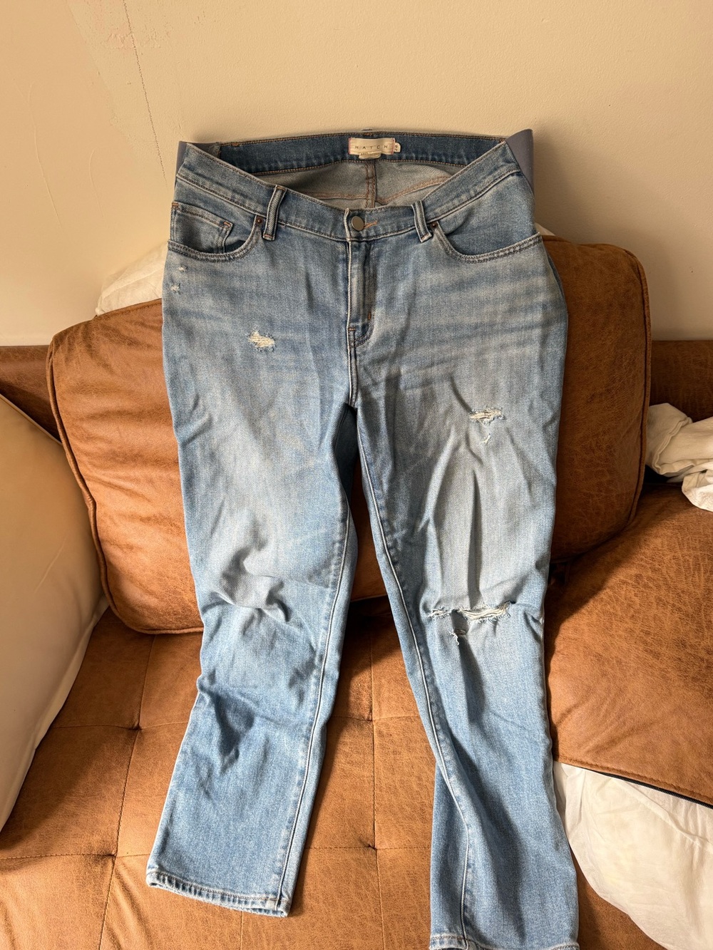 Hatch Under Bump Boyfriend Jeans
